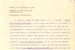 [Carta] 1955 ene. 15, Sewell [a] Gabriela Mistral