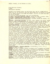 [Carta] 1955 feb. 10, Sewell [a] Gabriela Mistral, Nueva York