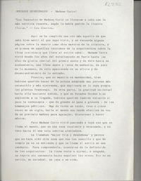 (Recados quincenales : Madame Curie)