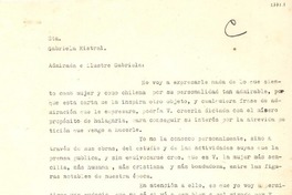 [Carta] 1955 mayo. 5, Talca [a] Gabriela Mistral