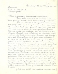[Carta] 1955 mayo. 13, Santiago, Chile [a] Gabriela Mistral