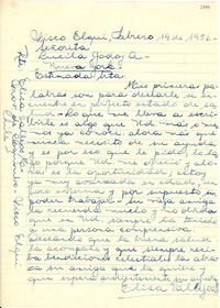 [Carta] 1956 feb. 19, Pisco Elqui, [Chile] [a] Lucila Godoy A., Nueva York, [EE.UU.]
