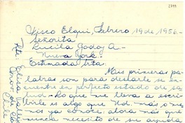 [Carta] 1956 feb. 19, Pisco Elqui, [Chile] [a] Lucila Godoy A., Nueva York, [EE.UU.]