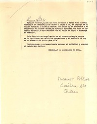 [Carta] 1954 sep. 27, Chillán [a] Carmela Echeñique de Errázuriz