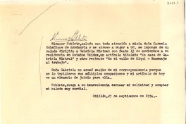 [Carta] 1954 sep. 27, Chillán [a] Carmela Echeñique de Errázuriz