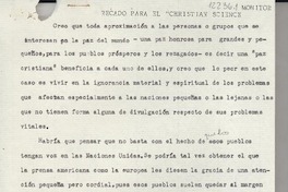 Recado para el Christian Science Monitor