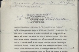 [Discurso] Recado para las mujeres americanas