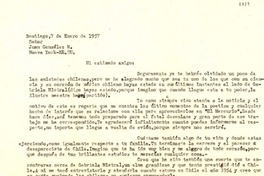 [Carta] 1957 ene. 7, Santiago [a] Juan González M., Nueva York