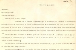 [Carta] 1953 abr. 14, Cali, Colombia [a] Gabriela Mistral, Santiago, Chile