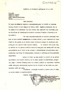 [Carta] 1949 mar. 20, Bogotá, Colombia [a] Gabriela Mistral, Santa Bárbara, California