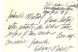 [Carta] 1949 abr. 1, New York [a] Gabriela Mistral