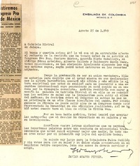 [Carta] 1949 ago. 25, México D.F [a] Gabriela Mistral, Jalapa
