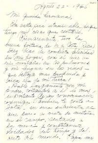 [Carta] 1946 ago. 22 [a] [Gabriela Mistral]