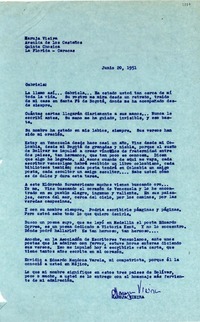 [Carta] 1951 jun. 20, Caracas [a] Gabriela Mistral