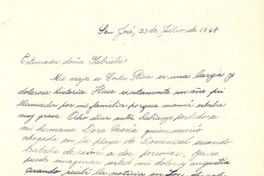 [Carta] 1948 jul. 23, San José, [Costa Rica] [a] Gabriela [Mistral]