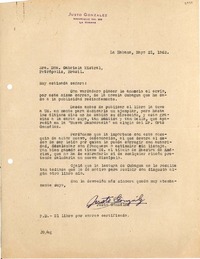 [Carta] 1942 mayo 21, La Habana, [Cuba] [a] Gabriela Mistral, Petrópolis, Brasil