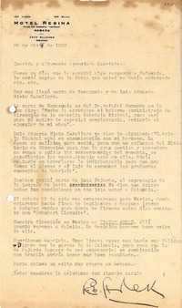 [Carta] 1933 abr. 26, La Habana [a] Gabriela Mistral