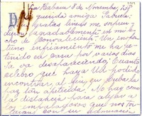 [Carta] 1938 nov. 8, La Habana [a] Gabriela Mistral