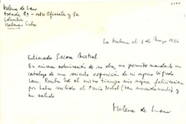 [Carta] 1946 mayo 1, Habana, Cuba [a] [Gabriela] Mistral