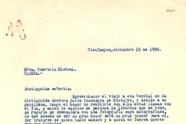 [Carta] 1938 dic. 15, Cienfuegos [Cuba] [a] Gabriela Mistral, La Habana
