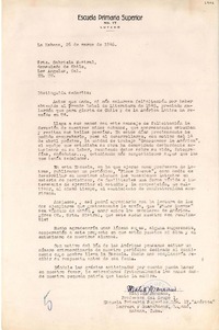 [Carta] 1946 mar. 26, La Habana, Cuba [a] Gabriela Mistral, Consulado de Chile, Los Angeles, Cal., [EE.UU.]