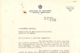 [Carta] 1939 feb. 14, La Habana [a] Gabriela Mistral, Santiago, Chile