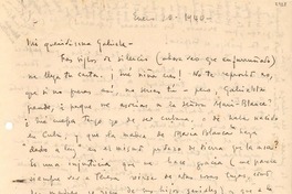 [Carta] 1940 ene. 20, [Cuba] [a] Gabriela Mistral