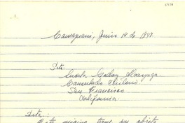 [Carta] 1947 jun. 18, Camajuaní, [Cuba] [a] Lucila Godoy, San Francisco, California