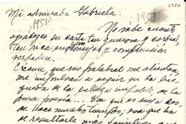[Carta] [1951?], México D.F., México [a] Gabriela [Mistral]