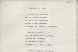 Despedida de viajero