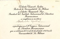 [Tarjeta] 1949, La Habana [a] Gabriela Mistral