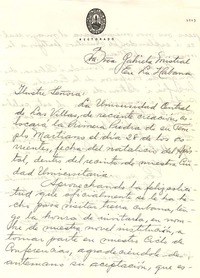 [Carta] 1953 sept. 25, Sta. Clara, Cuba [a] Gabriela Mistral, La Habana, Cuba