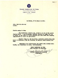 [Carta] 1953 ene. 28, La Habana, Cuba [a] Gabriela Mistral