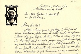 [Carta] 1953 feb. 4, Artemisa, Cuba [a] Gabriela Mistral, La Habana