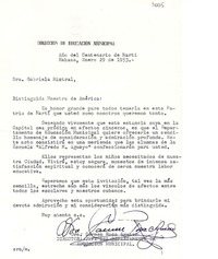 [Carta] 1953 ene. 29, Habana, [Cuba] [a] Gabriela Mistral
