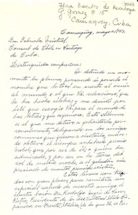 [Carta] 1953 mayo. 6, Camagüey, Cuba [a] Gabriela Mistral, Santiago de Cuba