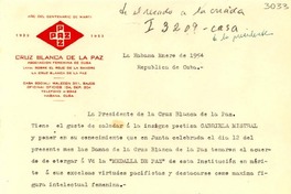 [Carta] 1954 ene., La Habana, Cuba [a] Gabriela Mistral