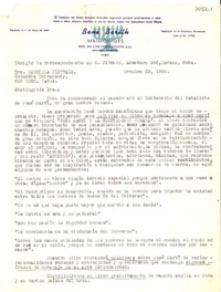 [Carta] 1954 oct. 23, Havana, Cuba [a] Gabriela Mistrale [i.e. Mistral], Columbia University, New York, EE.UU.