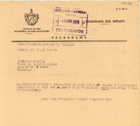 [Telegrama] 1954 ene. 20, La Habana [a] Gabriela Mistral, Vedado