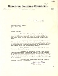 [Carta] 1954 ene. 28, Habana [a] Gabriela Mistral, Vedado