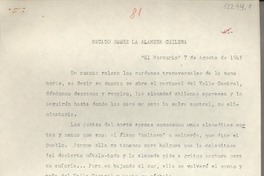 Recado sobre la alameda chilena