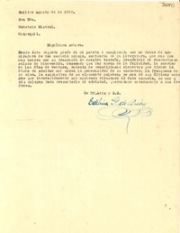 [Carta] 1938 ago. 24, Salitre, [Ecuador] [a] Gabriela Mistral, Guayaquil