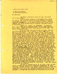 [Carta] 1942 mar. 12, Quito, Ecuador [a] Gabriela Mistral, Petrópolis, Brasil