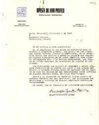 [Carta] 1943 dic. 2, Quito, Ecuador [a] Gabriela Mistral, Petrópolis, Brasil