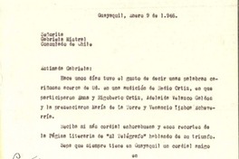 [Carta] 1946 ene. 9, Guayaquil [a] Gabriela Mistral