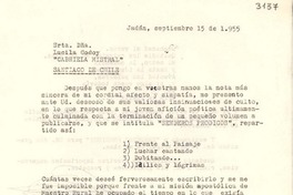 [Carta] 1955 sept. 15, Cuenca, Jadán, Ecuador [a] Lucila Godoy, Santiago, Chile