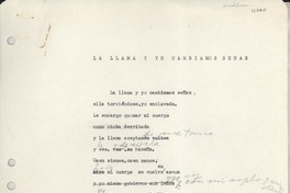 La llama y yo cambiamos señas