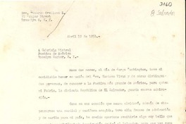 [Carta] 1956 abr. 19, Brooklyn, N. Y., [EE.UU.] [a] Gabriela Mistral, Roselyn Harbor, N. Y., [EE.UU.]