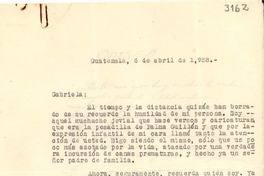 [Carta] 1938 abr. 6, Guatemala [a] Gabriela [Mistral]