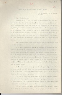 Carta de Gabriela Mistral a Chela Reyes
